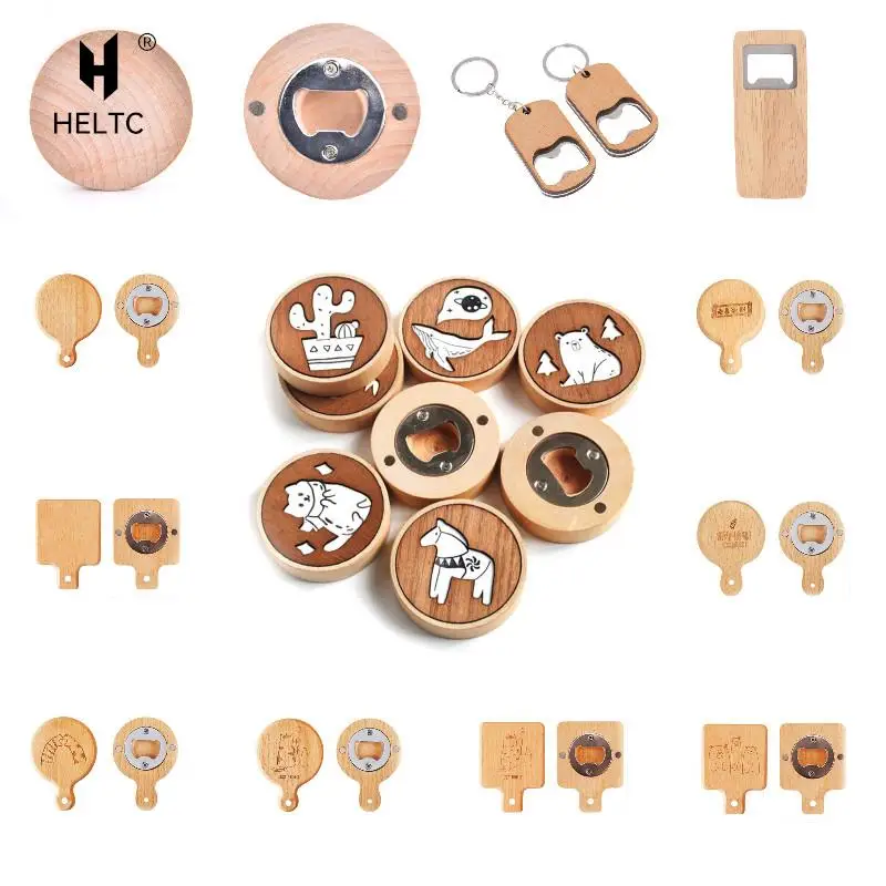 

1 шт., деревянная круглая открывалка для пивных бутылок