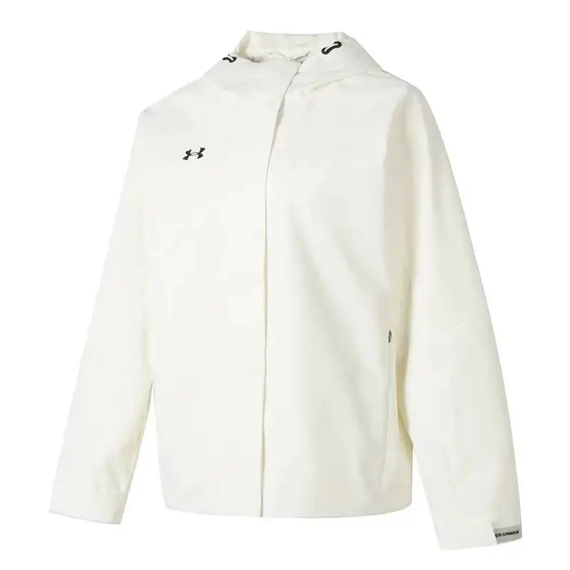 Фото Новая легкая белая куртка Under Armour для женщин и мужчин, из гладкой ткани, на молнии, свободного кроя, для повседневной носки, уличной моды и активного отдыха. №4