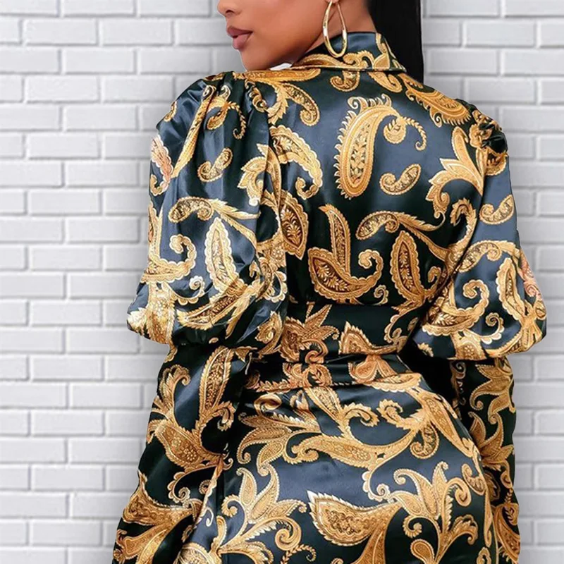 2022 Autumn/Winter Retro Print Tie Dye Women's Blazer Fashion Long Sleeve Office Sexy Ladies Casual Y2K Western Fit Dress Jacket