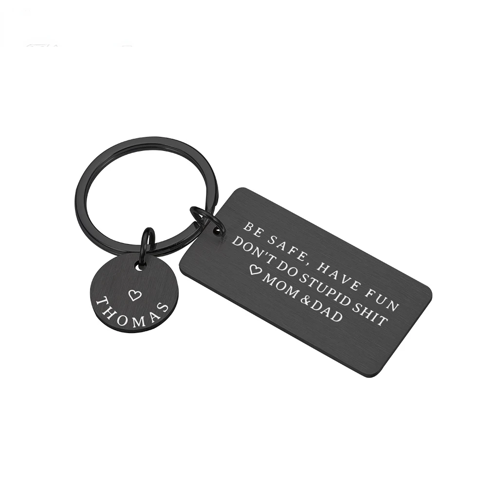 

New Keychain for Son Daughter Birthday Gift for Child Teen Engraved with Personalized Name Fun Keychain Mother's Day Gift