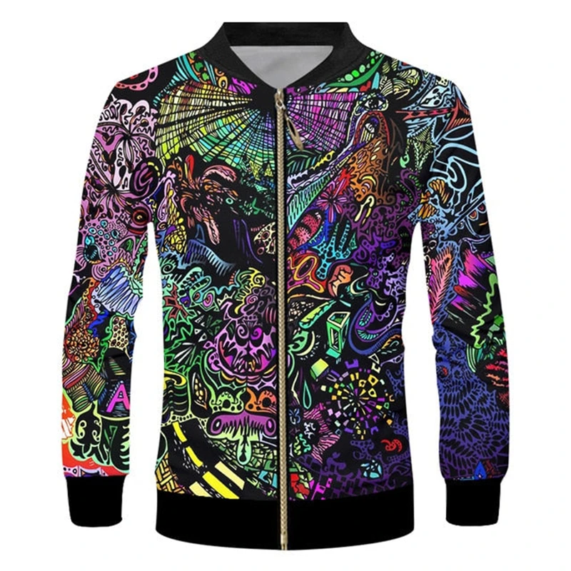 Психоделическая куртка из полиэстера
