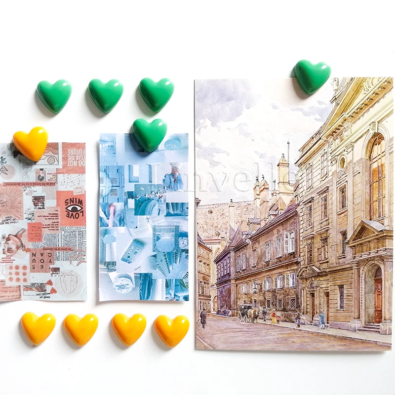 10PCS любовь сердце милый мини магнит 18 мм маленький холодильник фото стены сувенир