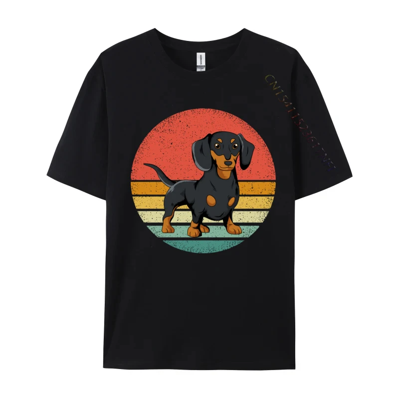 Dachshund Dog Lover Vintage Retro Weiner T-Shirt Gift Adult Oversized Hip Hop Tops & Tees Cotton Tshirts