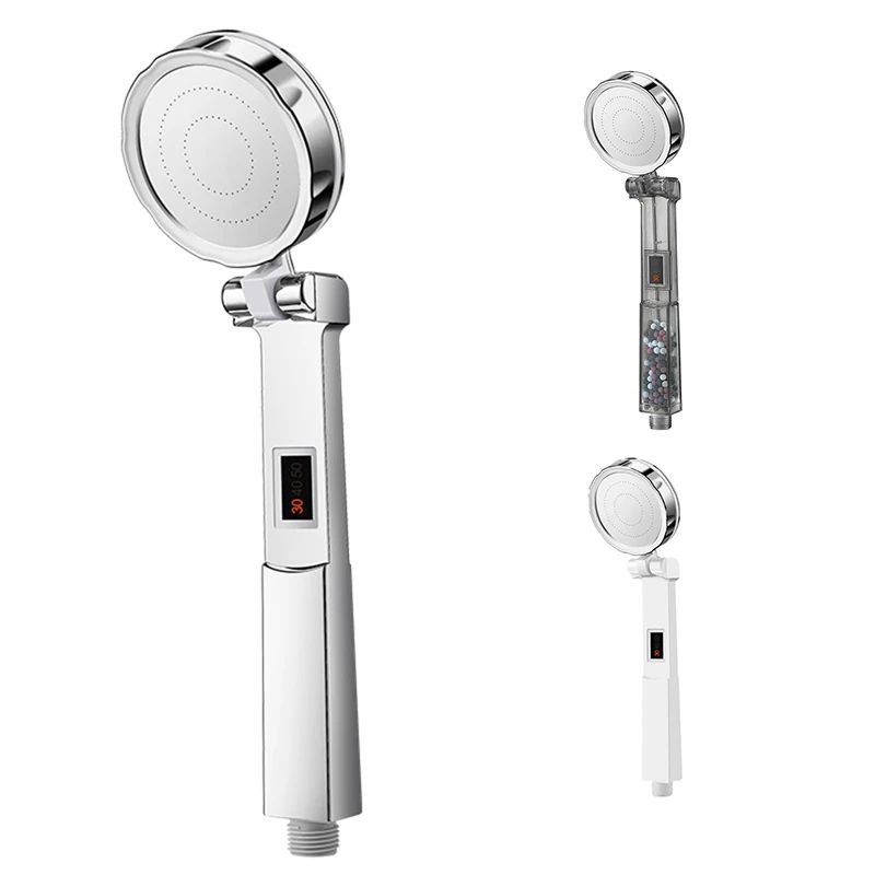 

Bathroom Shower Head Temperature Sensor Handheld Mineral Spa High Pressure Filter Shower Head Bathroom Accessories