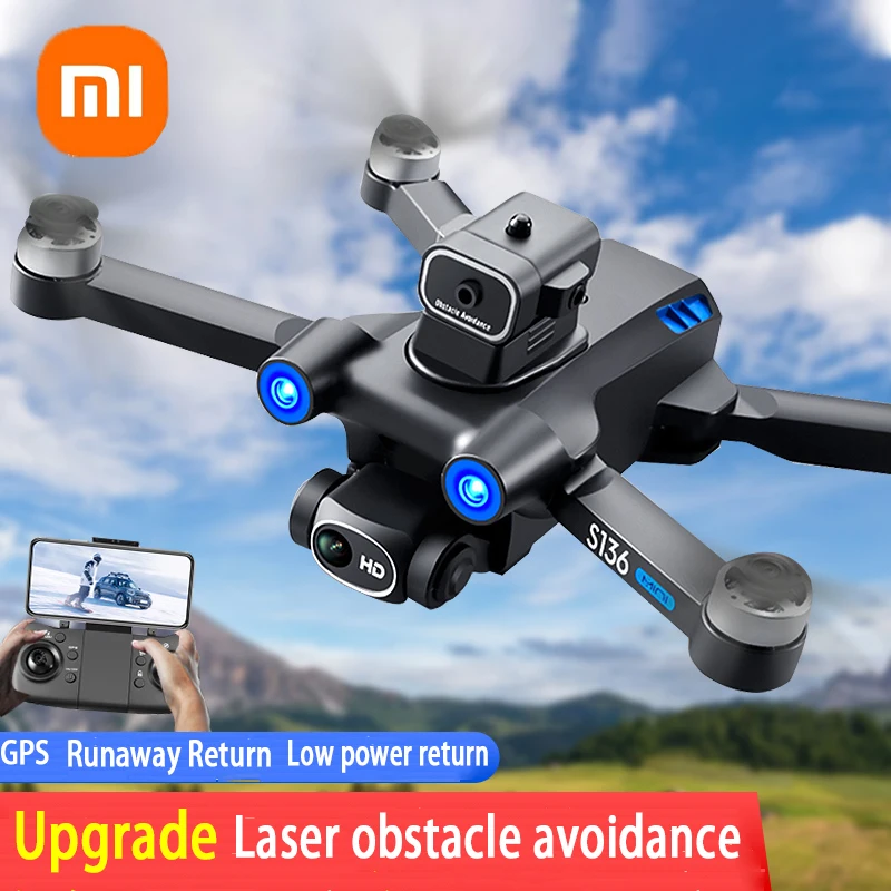Дрон Xiaomi GPS 8K HD с двойной камерой, профессиональная Аэрофотосъемка, обход препятствий, бесщеточный Радиоуправляемый вертолет, складной Квадрокоптер