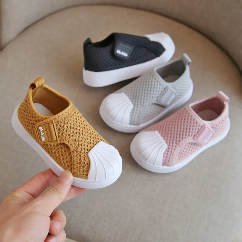 Kawaii Toddler Babi Prewalk Shoes Soft Sole Kid's Hook & Loop Sneakers Babies Breathable Mesh Sport Shoes Children Shell Loafers enlarge