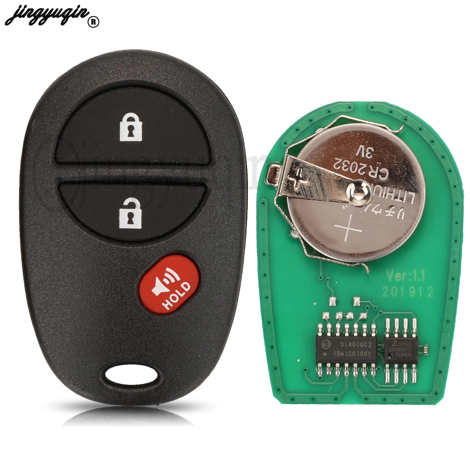 

Jingyuqin 3/4 кнопки для Toyota Tacoma Tundra Highlander Sequoia Sienna 2008-2012, умный дистанционный ключ от автомобиля 315 МГц FOB GQ43VT20T