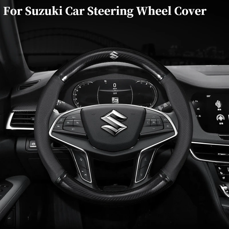 

Suitable for Suzuki Steering Wheel Cover Swift Swace Across Ignis Celerio Vitara SX4 Jimny Alto Splash Leather carbon fiber