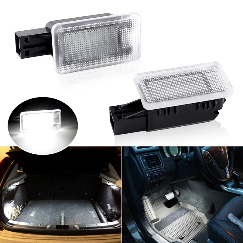 

2 шт. для Volvo V40 V40CC V60 S60 S80 XC40 XC60 XC90 светодиодный светильник для багажника, багажника, светильник для ног, лампа для двери, без ошибок