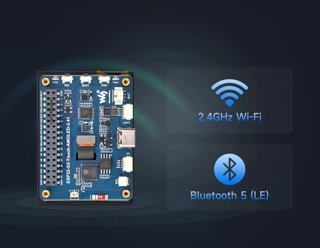 Плата ESP32-S3 2 1-дюймовая для разработки сенсорного дисплея AMOLED 600×450 32-битный