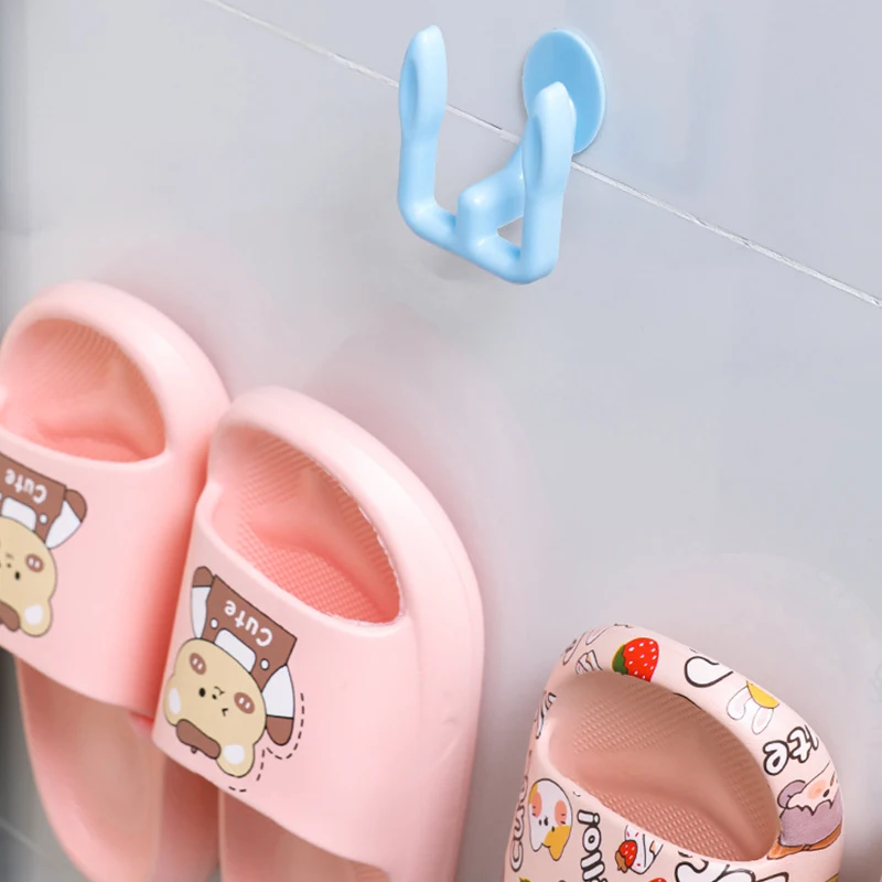 Самоклеящаяся полка для тапочек ванной комнаты простой крючок стеллаж туалета