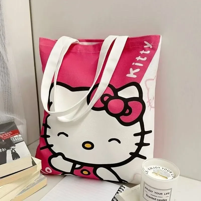 Большая холщовая сумка MINISO Hello Kitty | AliExpress