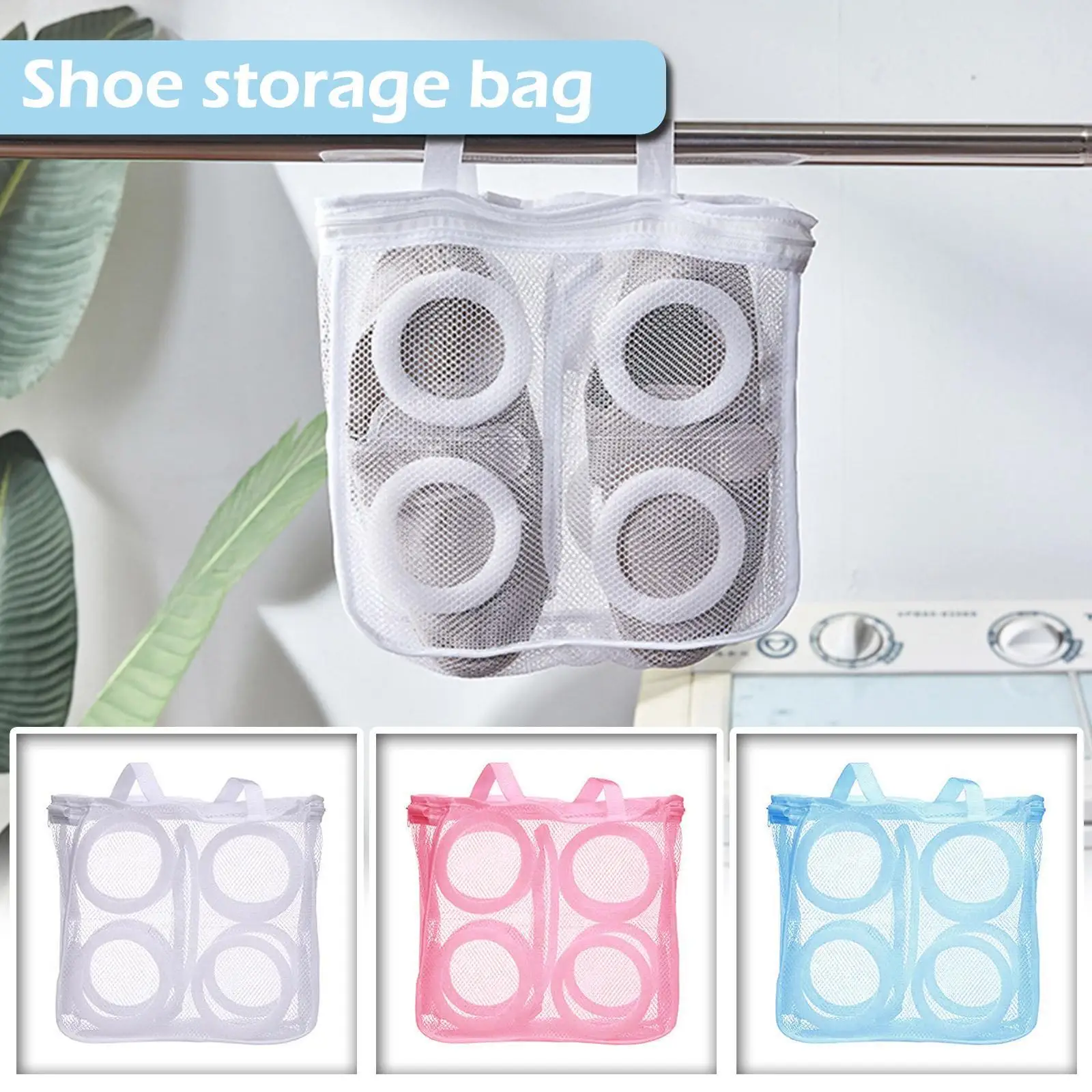 

Washing Machine Shoes Bag Portable Mesh Laundry Bag Anti-deformation Protective Clothes Organizer Travel Shoe Storage Bags