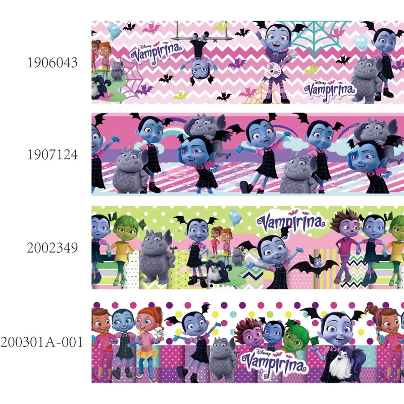 

Printed 10yards Disney Vampirina Cartoon Grosgrain Ribbon 38mm for DIY Bows Craft Supplies Decoration Handmade Materials
