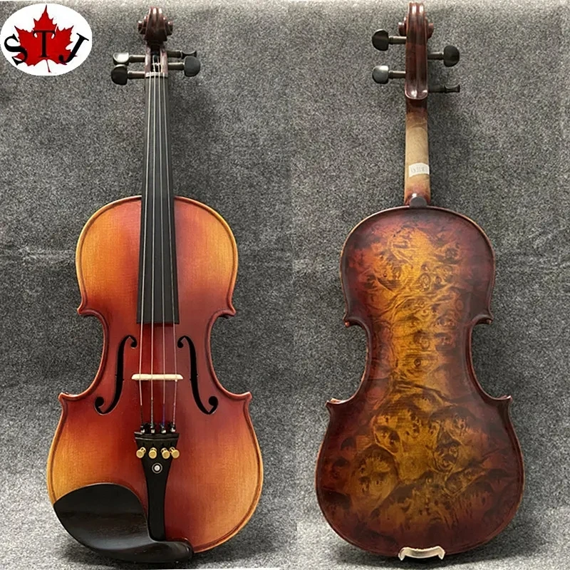 Фото Скрипка из кленового дерева в стиле Strad SONG master bird's eye 4/4, звук чистый и мелодичный #15118 №1