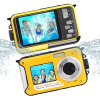 10ft waterproof digital camera 2 7k video 48mp photo dual screen display suitable for snorkeling swimming rafting yellow