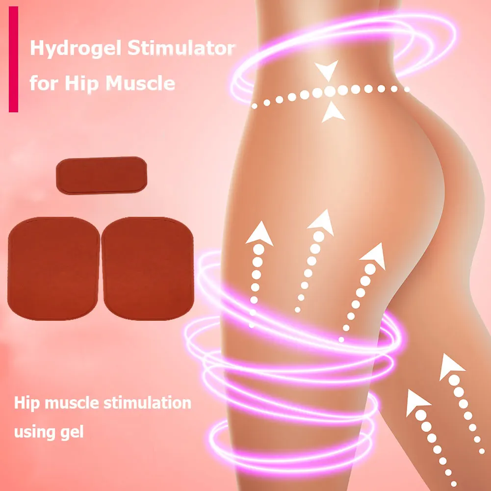 

3pcs Hip Trainer Replacement Gel Pads for EMS Buttock Training Butt Sticker Gouache Scraper For Face Facial Massager Roller