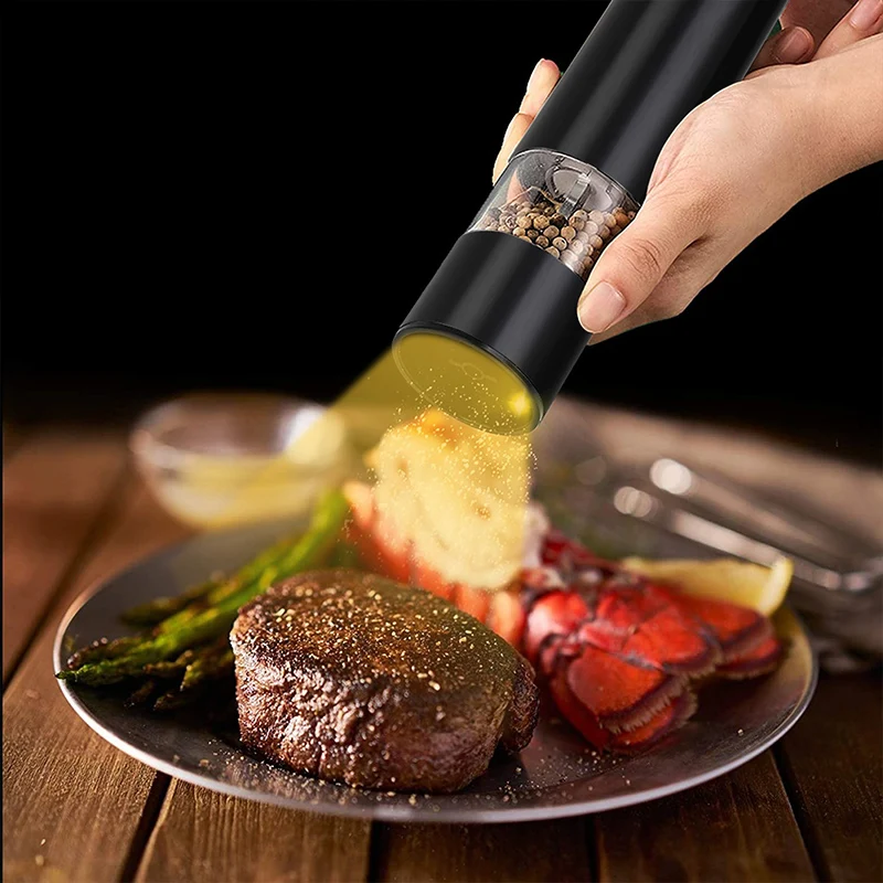 

Пластиковая электрическая мельница для соли, перца и специй, регулируемые Кухонные гаджеты, портативная мельница для перца