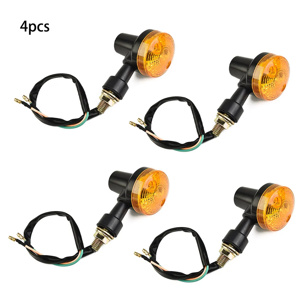 

4pcs Motorcycle Turn Signals Lights Amber Indicator 12V Universal Index Motorbike Blinker Directional Lamps Accessories