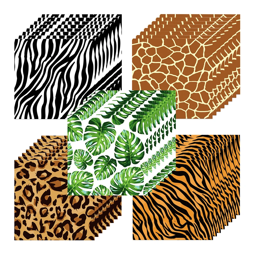 

Jungle Safari Animal Print Napkins Plates Birthday Baby Shower Party Decoration Tiger Leopard Zebra Stripes Paper Napkin Plate
