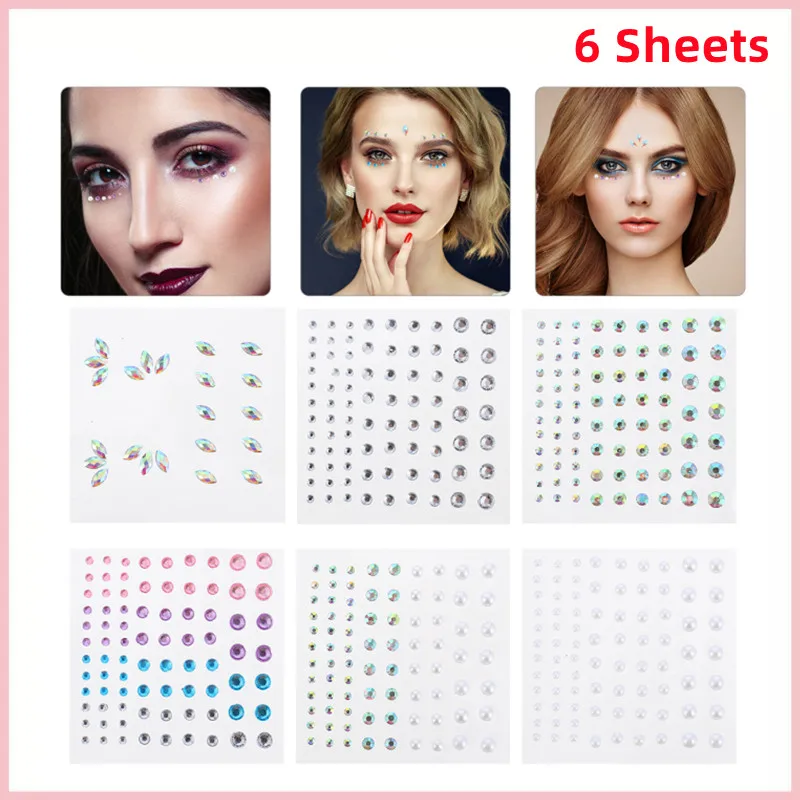 

Eye Face Jewelry Diamond Makeup Art Eyeliner Flash Face Jewelry Sticker Temporary Tattoo Party Rhinestone Make-up Accessory