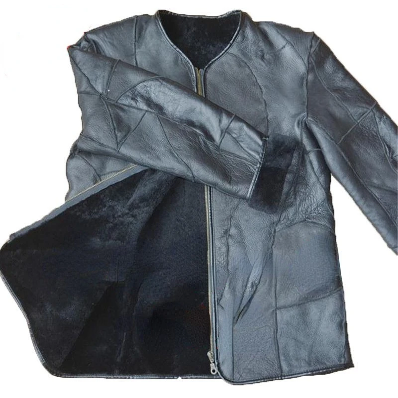 Мужская стеганая куртка из овчины с овчиной | одежда