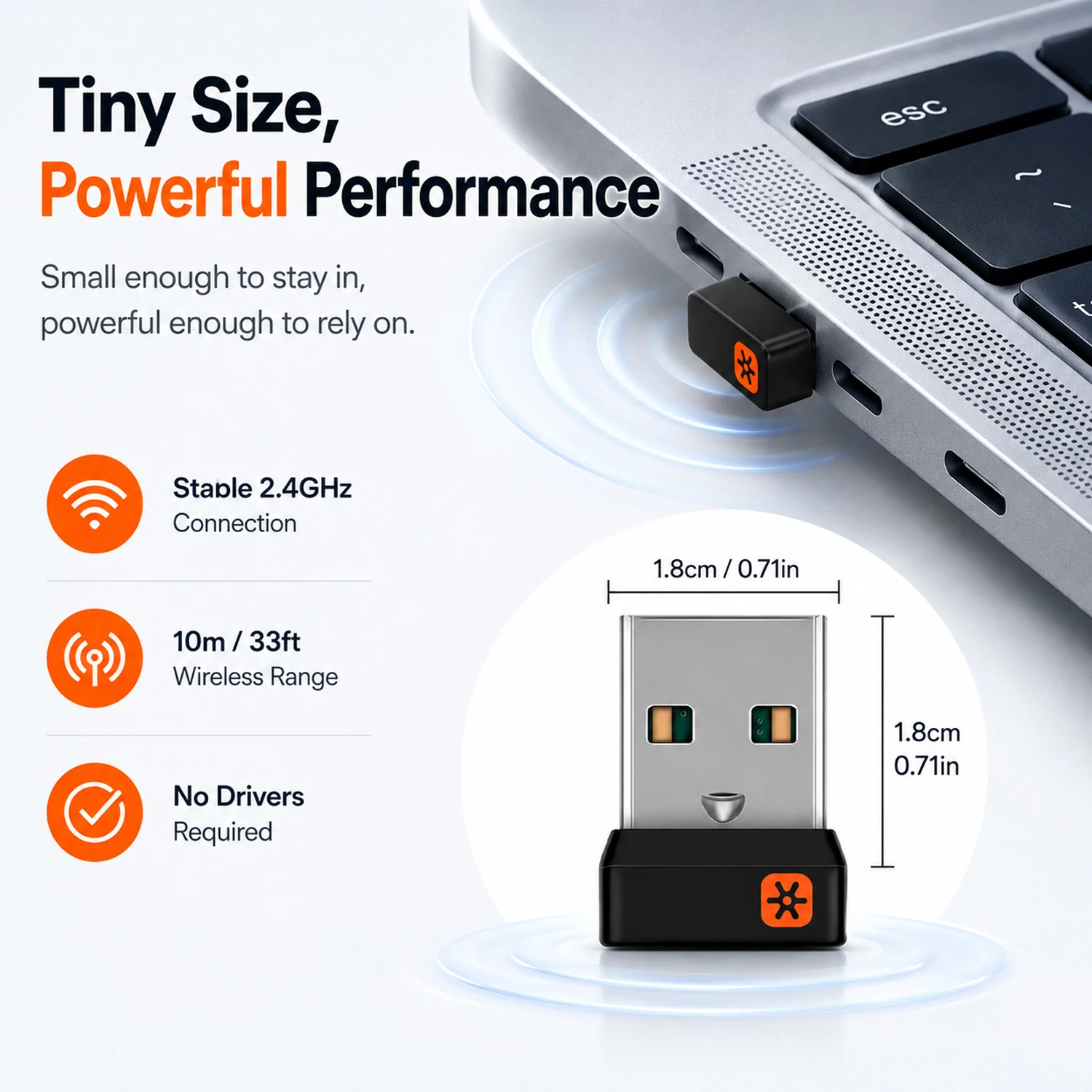 Фото Для Logitech - Приемник-донгл Unifying Nano Receiver Dongle 6-канальный для M905/M325/M585/M510/M705 и других адаптеров-приемников №4