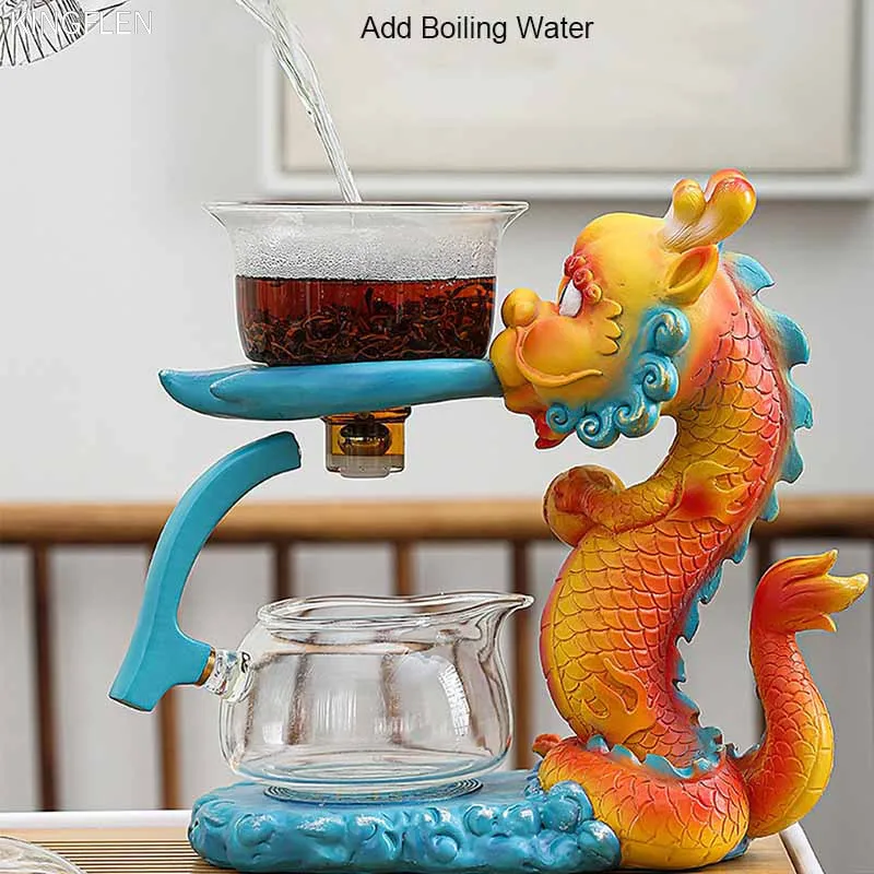 Термостойкий стеклянный чайный набор чаша с вращающейся крышкой и магнитной