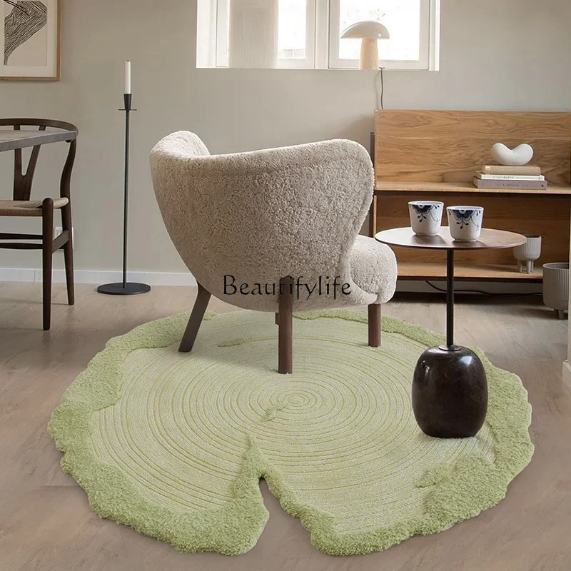 Ром бархатный круглый ковер неправильной формы от кутюр гостиная зеленый ретро