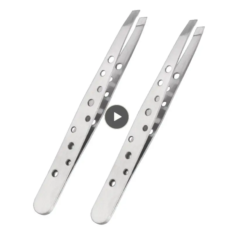 

9 Hole Stainless Steel Tweezers Anti-static Straight Tip Precision Stainless Tweezers For False Eyelashes Eyebrow Trimming Tools