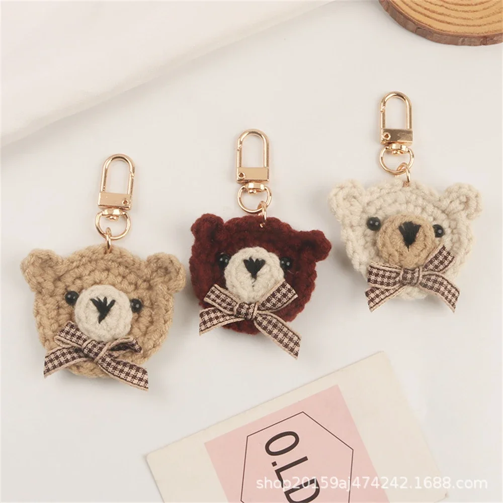 

Cute Plush Bear Keychain Girls Cartoon Small Animal Keyring for Students Bag Trinket Earphone Case Pendant DIY Friendship Gifts