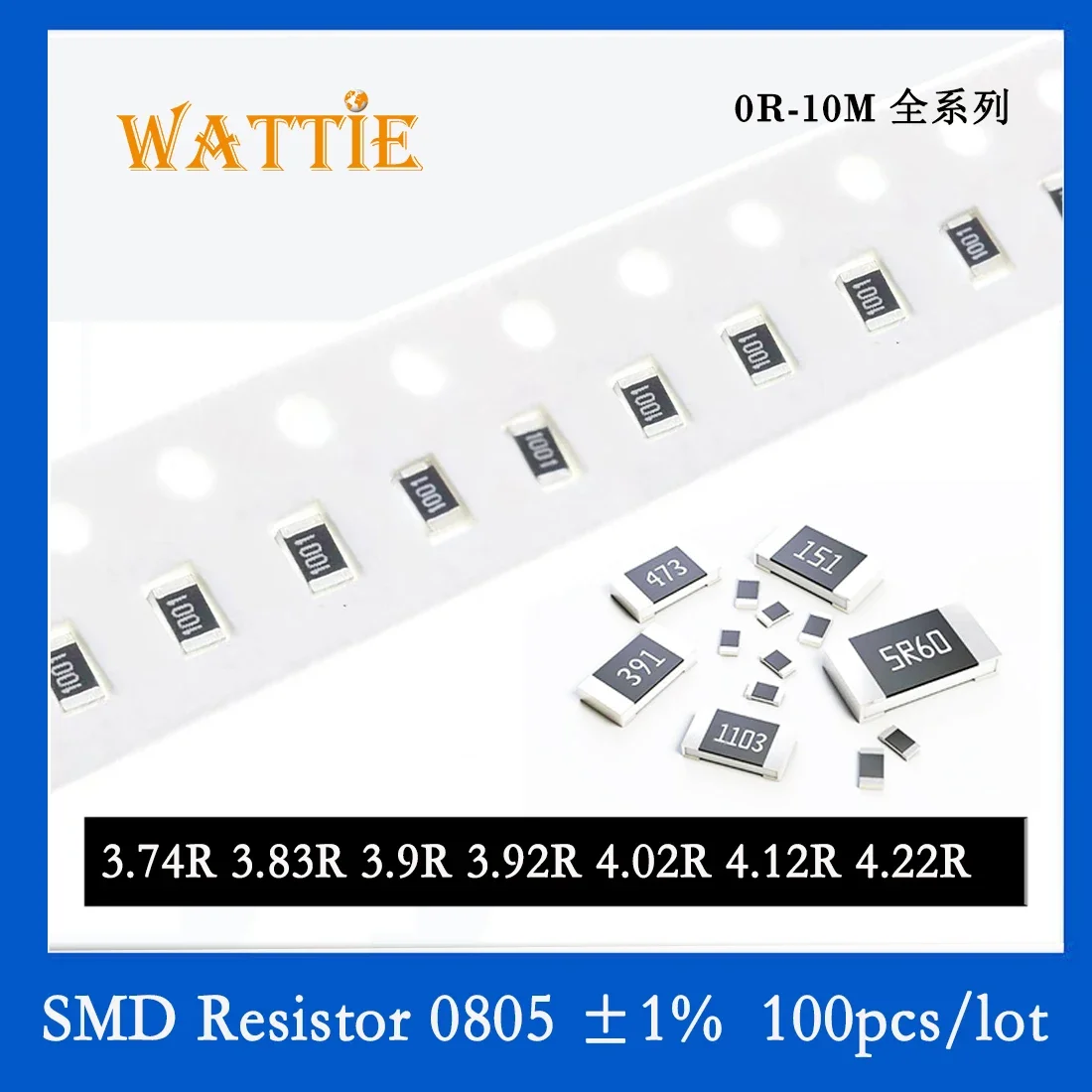Резистор SMD 0805 1% 3 74R 83R 9R 92R 4 02R 12R 22R 100 шт./лот чип-резисторы 1/8 Вт 2 0 мм * 1 |