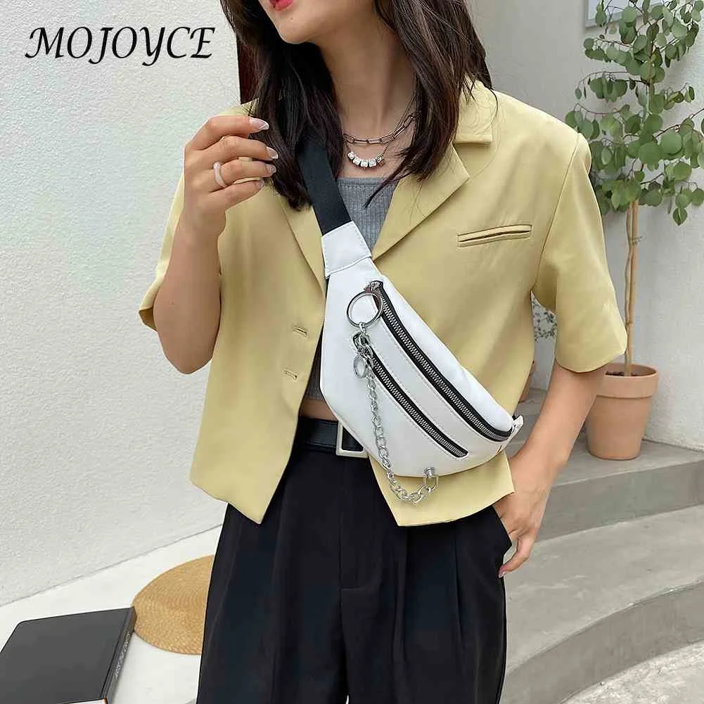 

Retro Women PU Leather Pure Color Large Capacity Waist Packs Crossbody Chest Bag