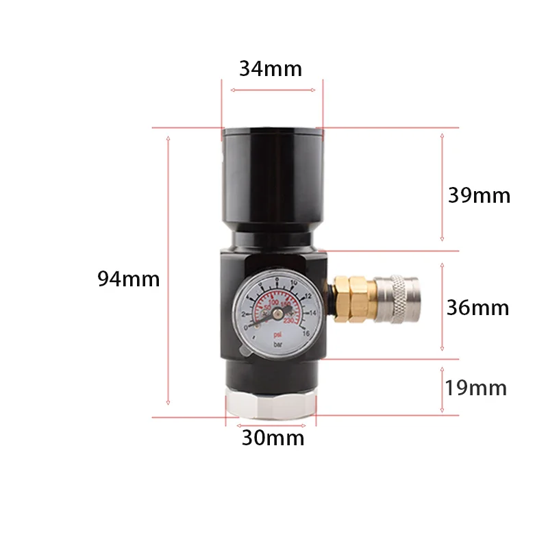 HPA Micro 0-150psi Регулятор давления воздушного бака Адаптер для газированной воды Co2 Клапан подачи газового баллона 100 см Воздушный шланг давления (art.: 3920cdc0bdb89) - 3920cdc0bdb89