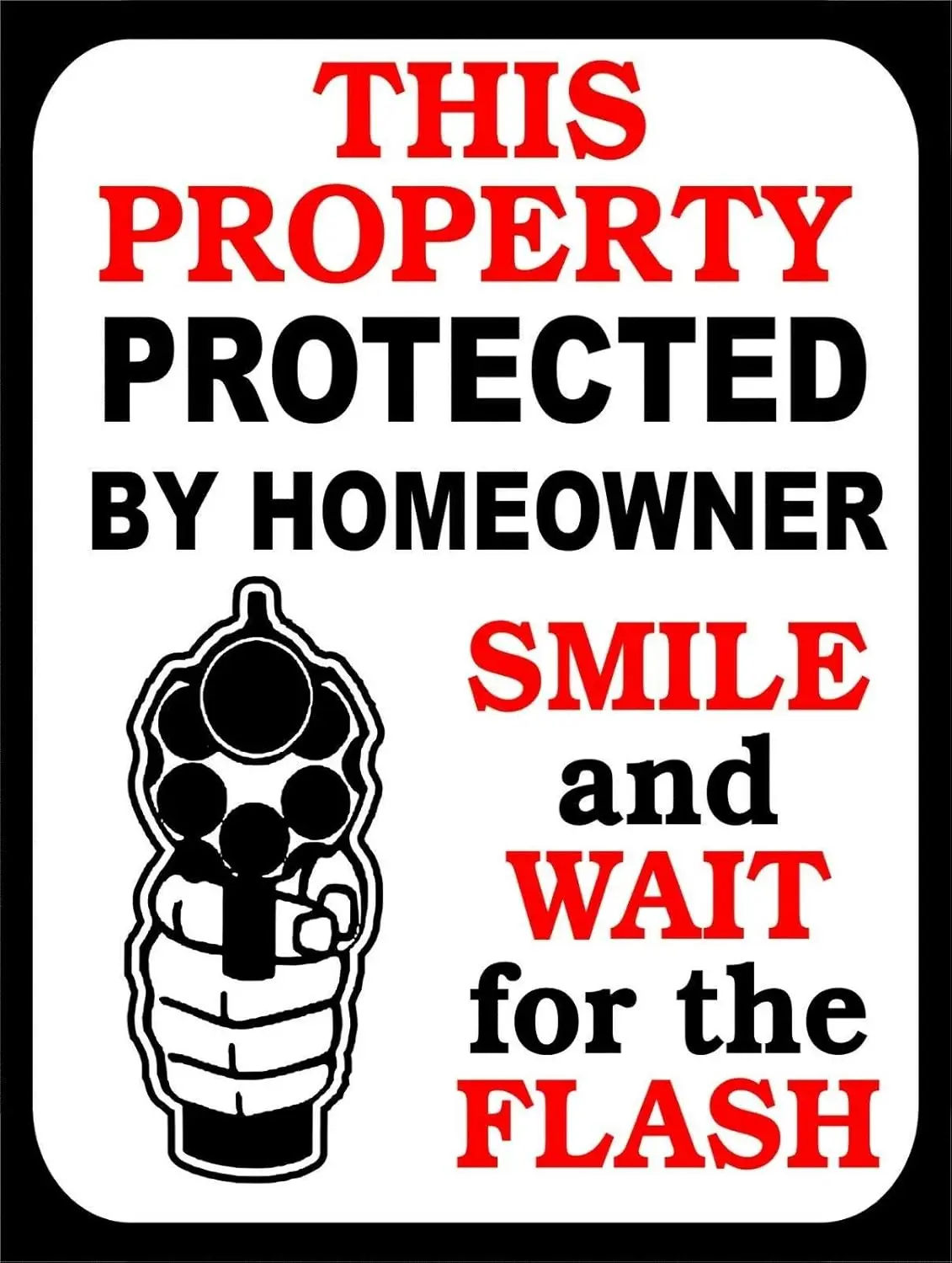 Eeypy Smile and Wait for The Flash Protected Gun Warn Tin Signs Новинка Забавный Ретро для гаража Домашний