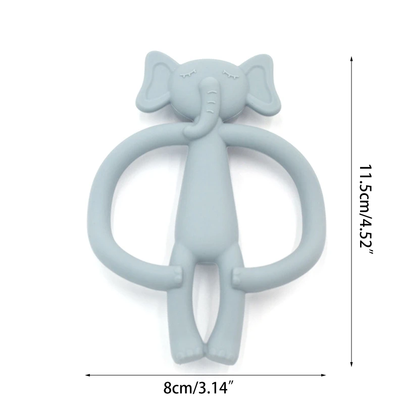 

Cute Elephant Baby Teether BPA Free Silicone Beads Newborn Teething Nursing Toy