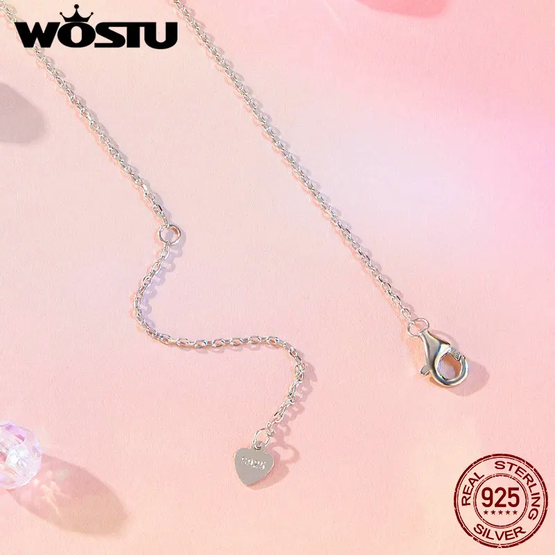 WOSTU оригинальное ожерелье из стерлингового серебра 925 пробы с волшебным цветком