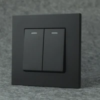 avoir black plastic panel wall light switch push button dimmer ceiling fan electrical sockets and switches eu fr outlets 220 v