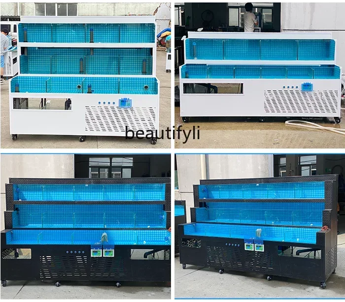 Резервуар для морепродуктов коммерческий холодильник встроенный пруд рыб