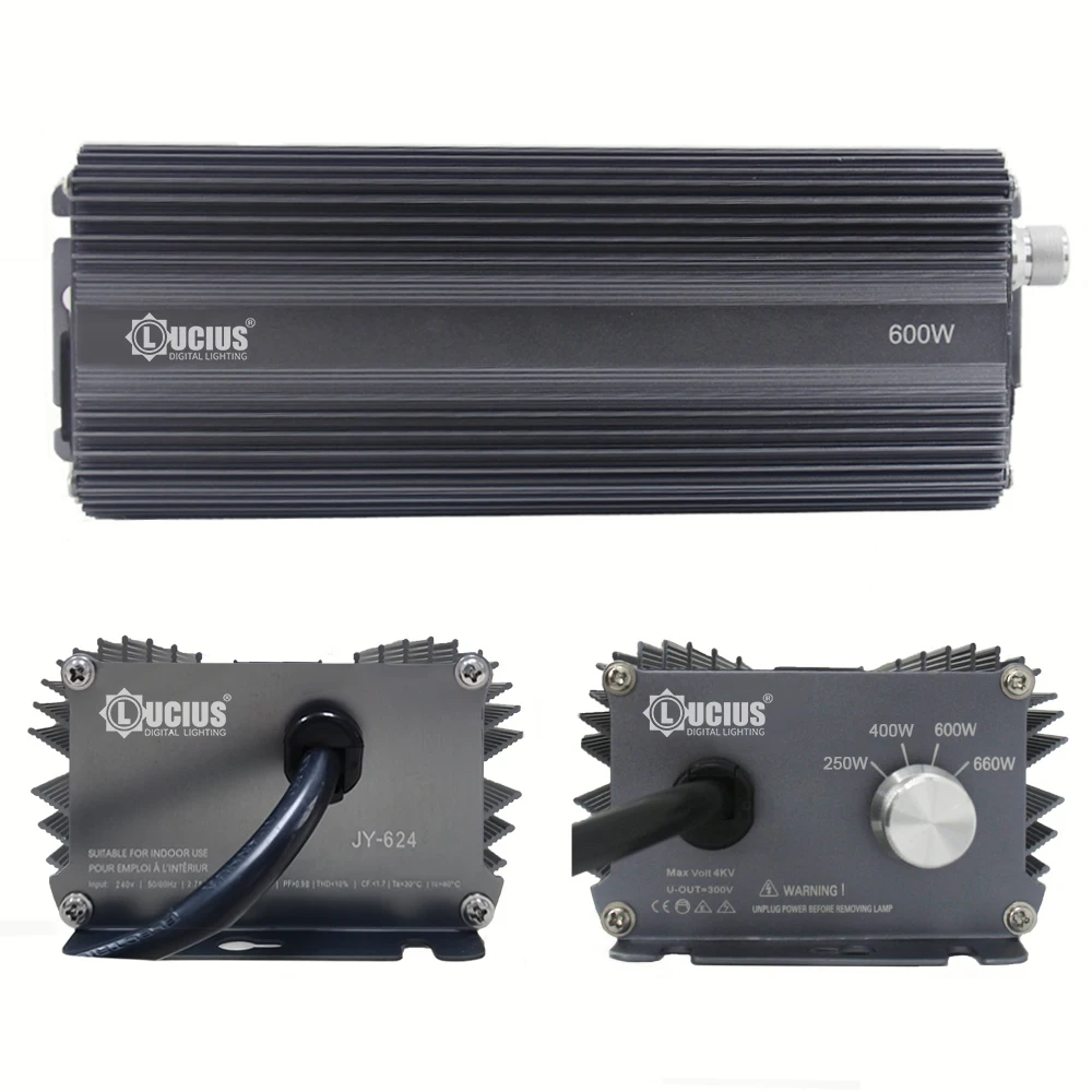 600W HPS Балласт выращивания света цифровой электронный регулируемый для ламп растений MH 250W 400W.