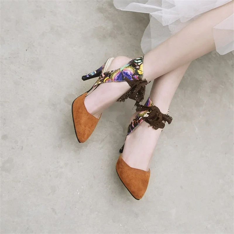 Plus Size 34-44 OL Sandals For Women OfficeShoes Thin heel 8cm High Heels Woman Party Shoes Sexy Summer Pumps Female Club Shoes