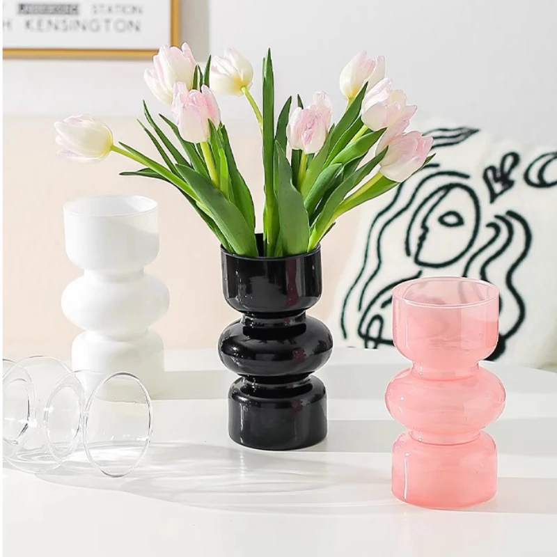 Европейская Минималистичная стеклянная ваза украшение для гостиной и украшения