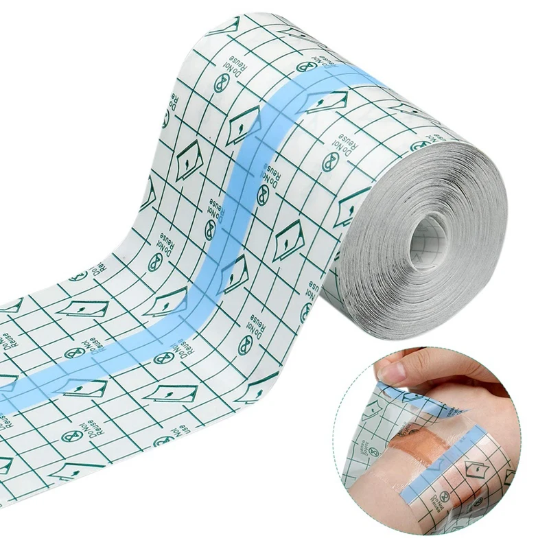 

Shower Waterproof Patch Transparent Stretch Adhesive Bandage for Tattoos Swimming Showering (4 Inch x 10Yard)