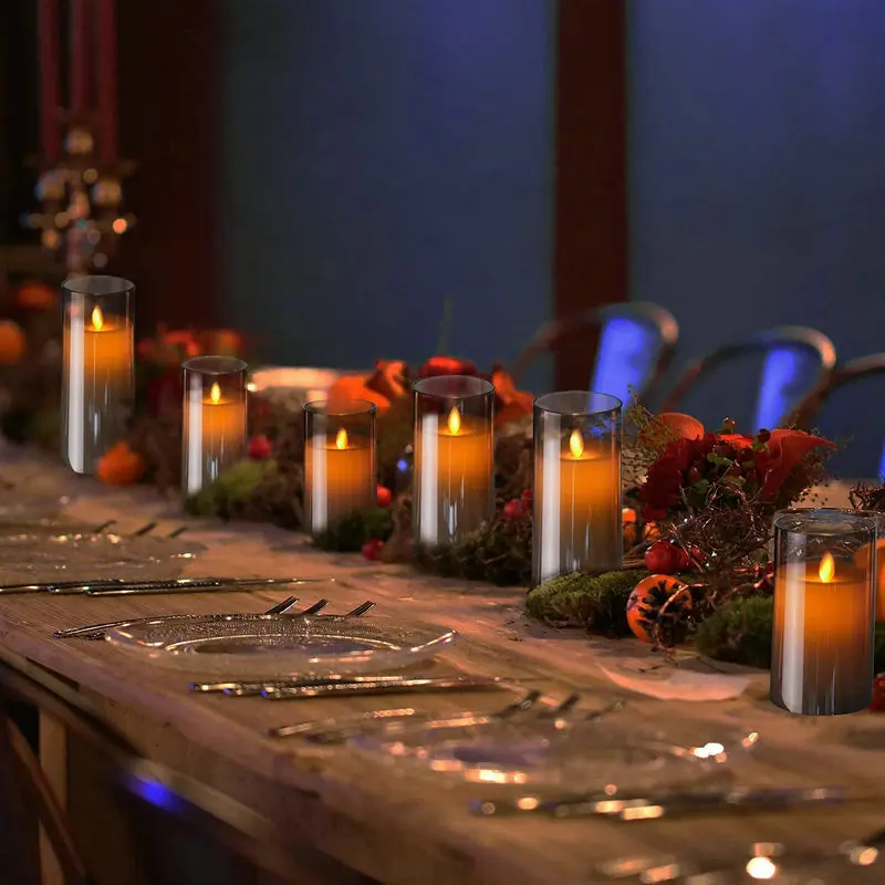 USB перезаряжаемый светодиодный беспламенный столб свеча мерцающий движущийся