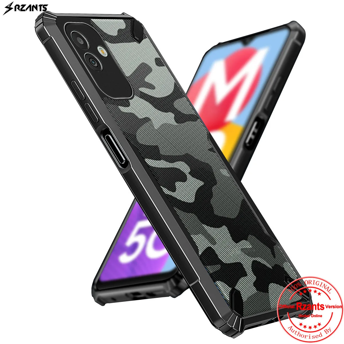 

Чехол Rzants для Samsung Galaxy M13 5G A04 4G, задняя крышка с камуфляжным рисунком быка, тонкая крышка, полупрозрачный корпус, корпус камеры