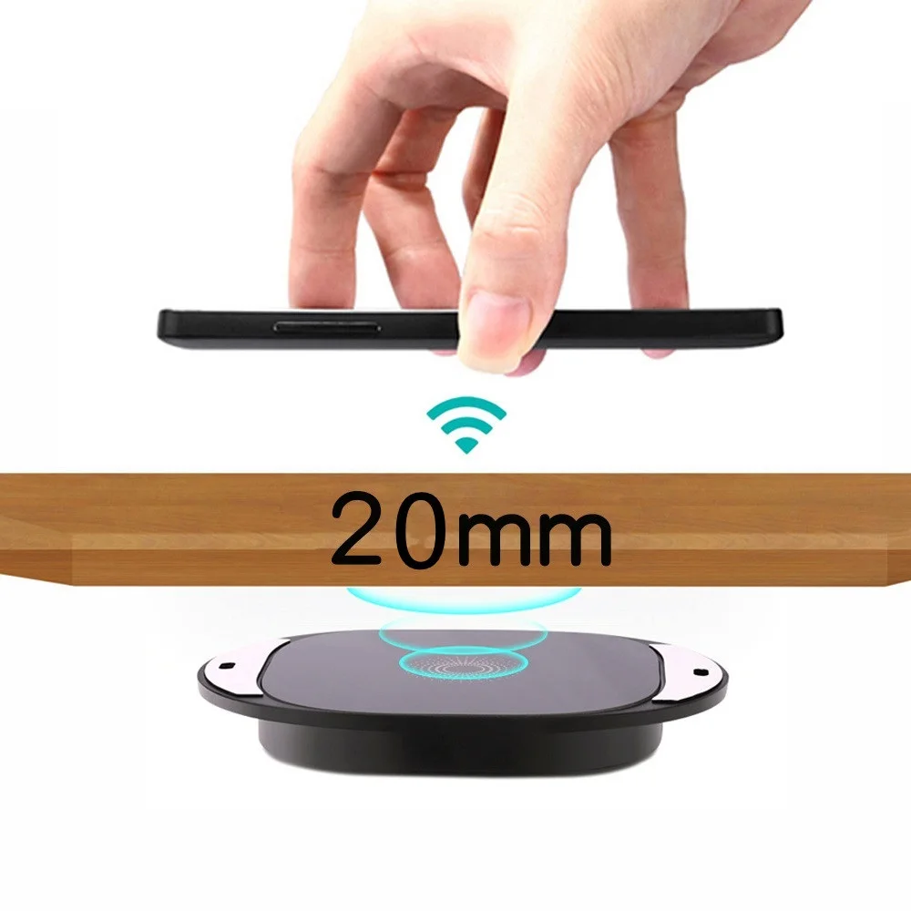 

20mm Long Distance Wireless Charger Marble Desktop Furniture Table Hidden Adsorption For IPhone XR 11Pro Samsung S10 9