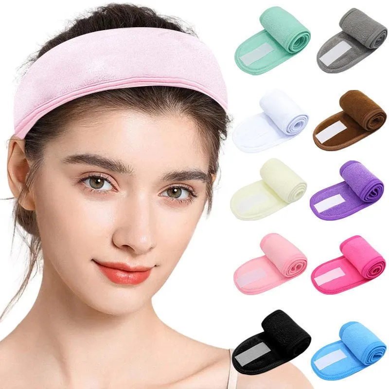 New Adjustable Head Band Women Spa Wide Facial Hairband Yoga Bath Shower Makeup Wash Face Cosmetic Headband Hair Accessories