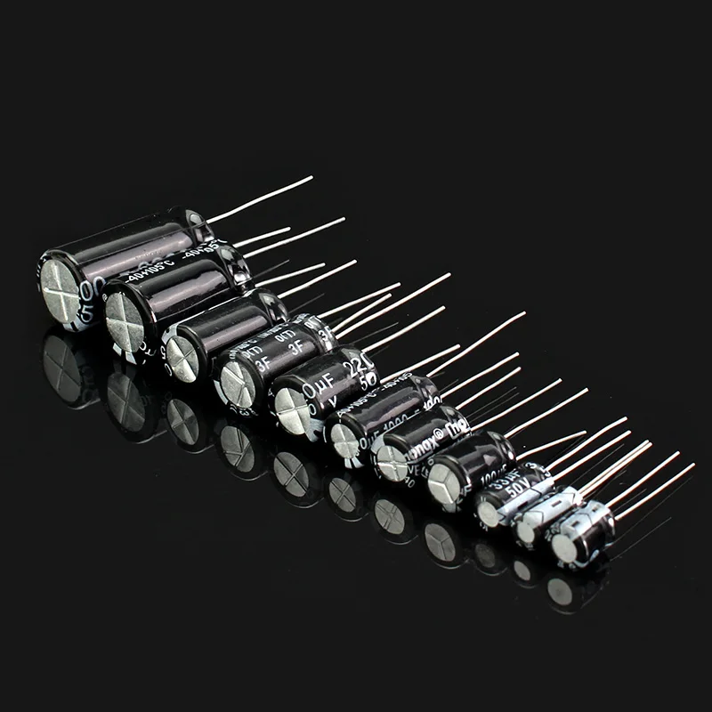 

125pcs/lot 16V 25V 50V Aluminum Electrolytic Capacitor 1uF-2200uF Electrolyte Capacitors 25 Values Diy Electronic Kit 47uF 100uF