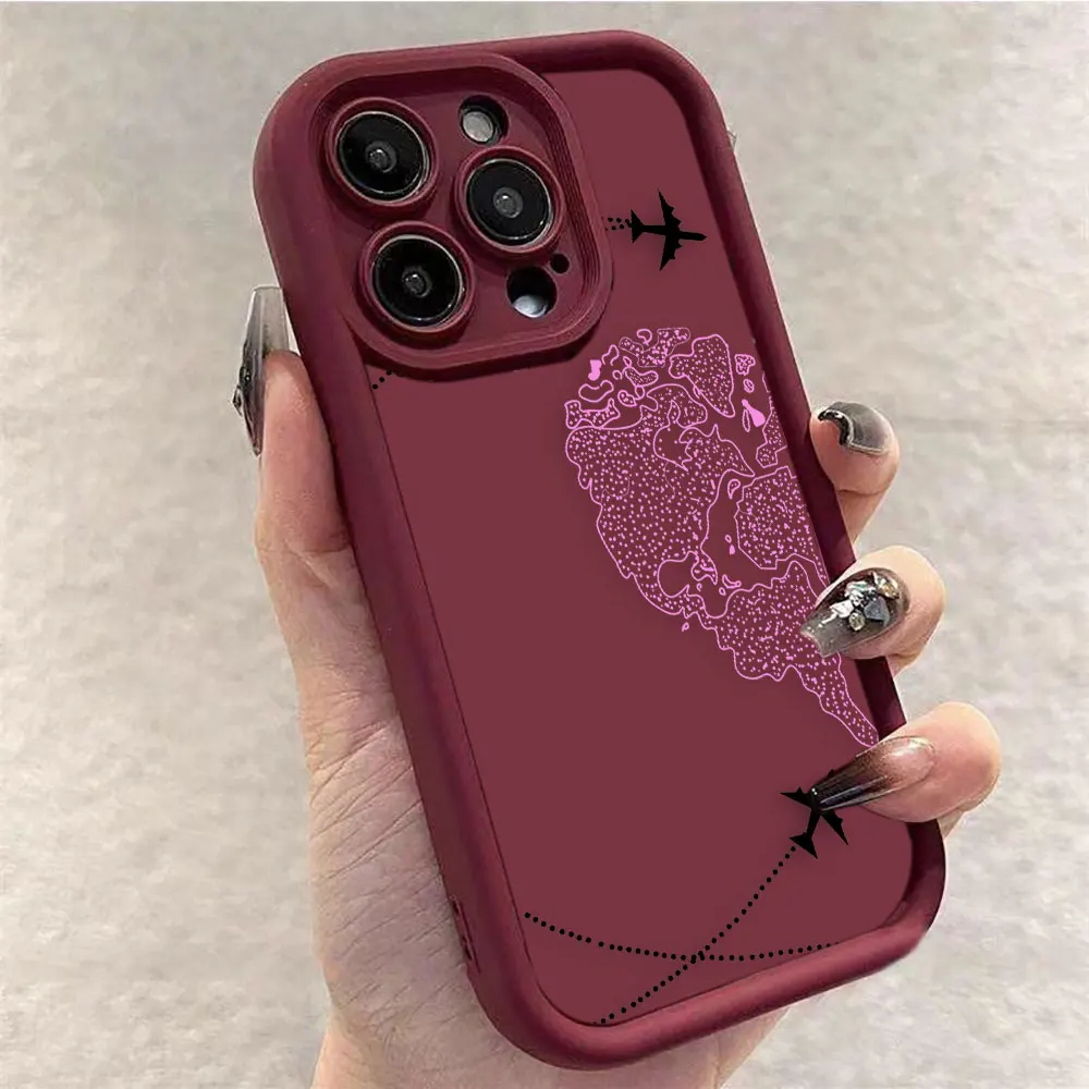 FTravel Planes World Map Phone Чехол для Redmi A1 NOTE 13 12 12S 11 11T 10 9 9S 8 PRO PLUS 4G 5G силиконовый чехол Funda