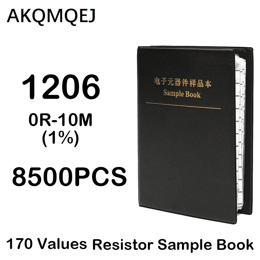 8500 PCS Resistor Kit 1206 1% FR-07 SMT 170 Value 0R-10M Sample Book